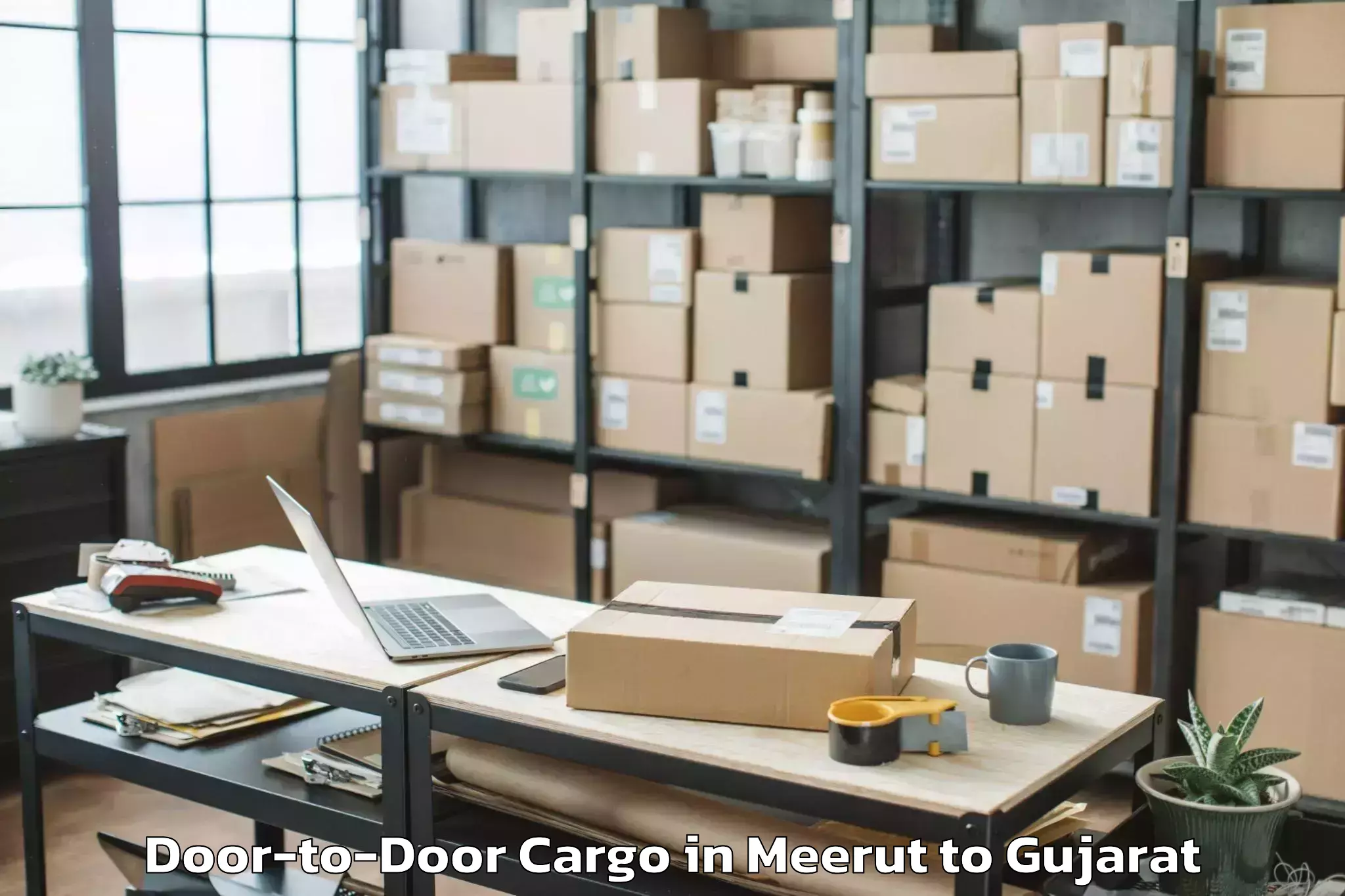 Book Meerut to Jhulasan Door To Door Cargo Online